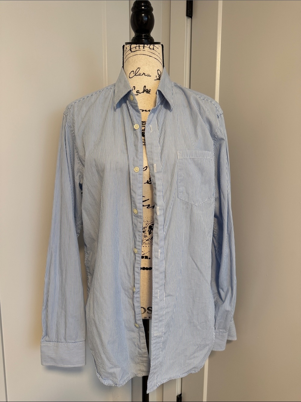Pinstripe Button-Up Shirt